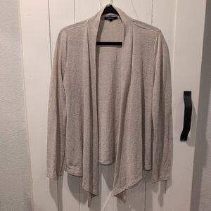 Ambiance Beige Draped Cardigan, Lightweight and Breathable Size Large